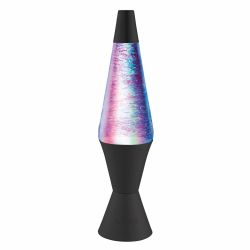 LAVA LAMP - MINI LAMPE ROSE BLEU MAUVE PAILLETTES VORTEX AVEC BASE NOIRE 10